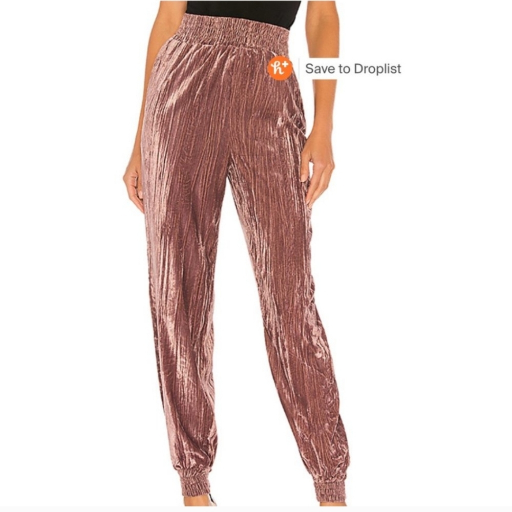 Velvet Joggers size Med NBD brand Pink Mauve